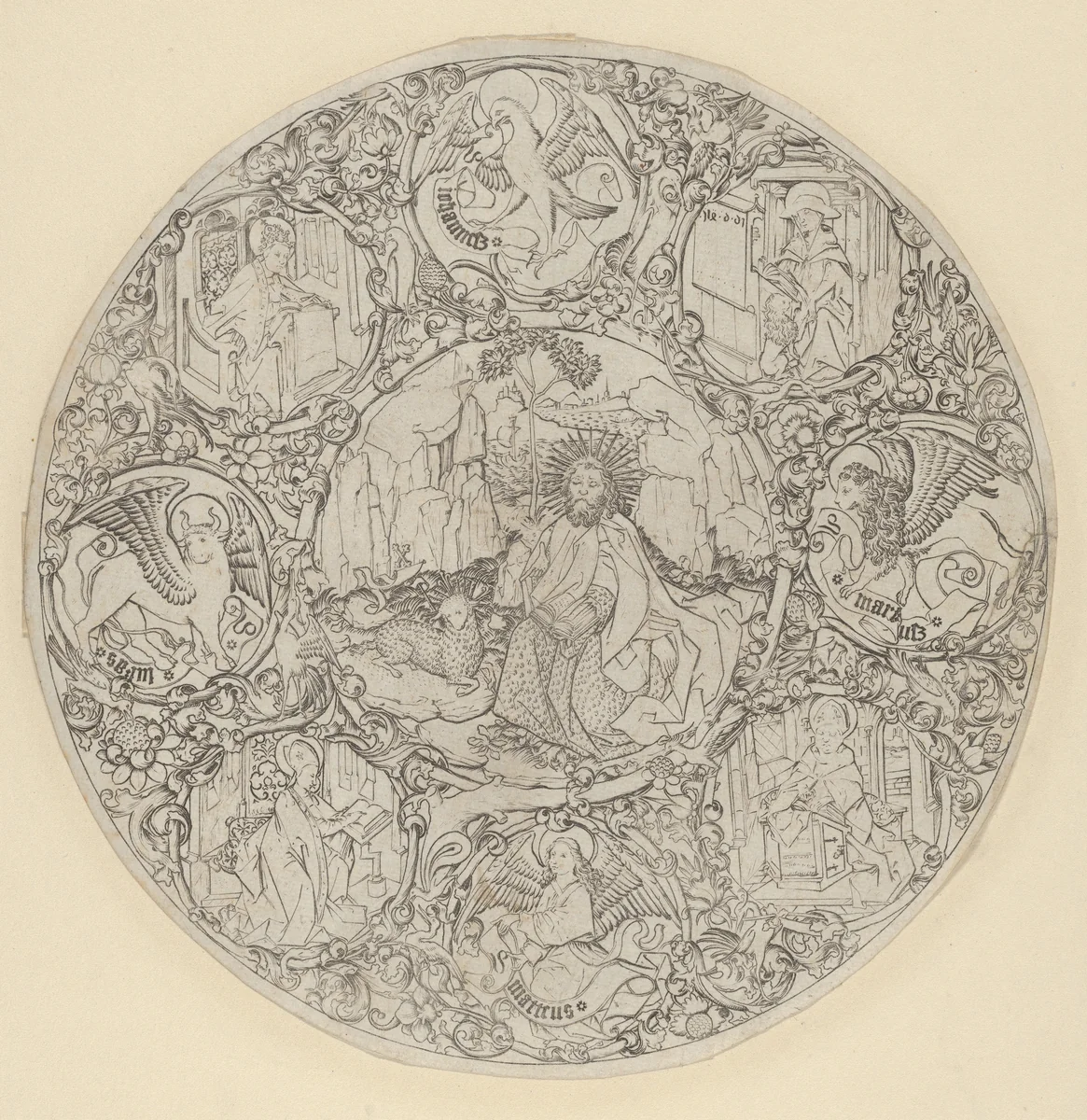 St. John the Baptist in the Desert by Master ES, print, 1445-1467