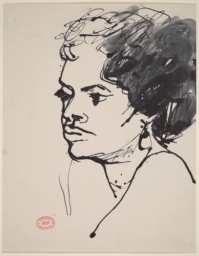 Untitled [head of a woman] by Richard Diebenkorn, drawing, 1955-1967