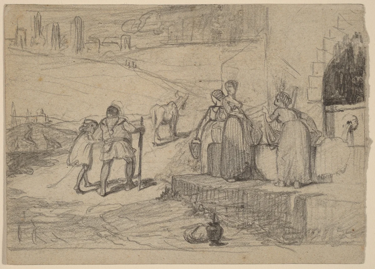 Father and Son by Elihu Vedder, drawing, 1859