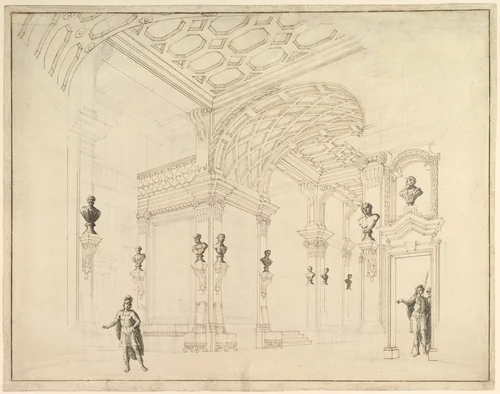Design for a Stage Set by Giuseppe Galli Bibiena, drawing, 1696-1756