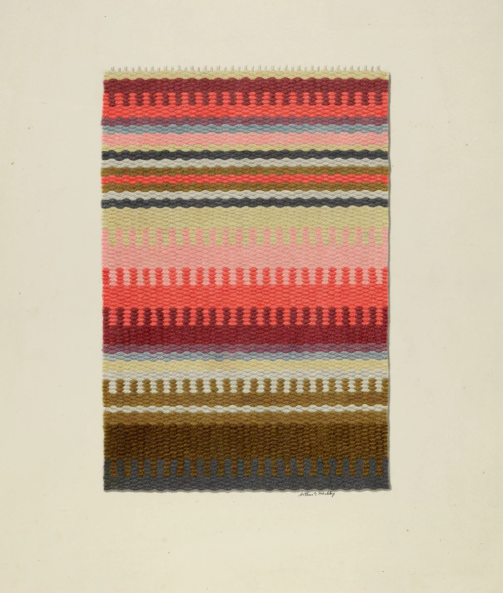 Striped Stair Carpet by Arthur G. Merkley, index of american design, 1935-1942