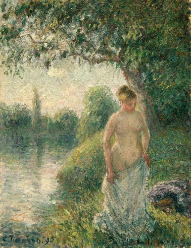 The Bather by Camille Pissarro, painting, 1895