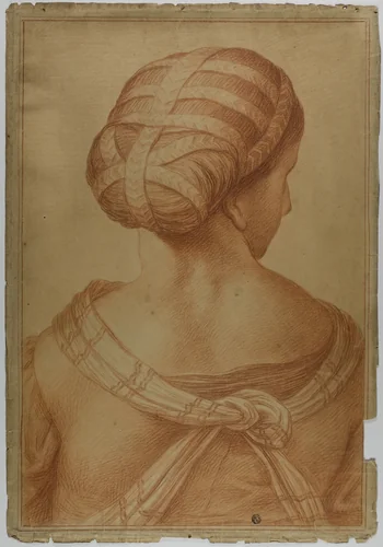 Muse Seen from the Back by Raffaello Sanzio, drawing, 1700-1799