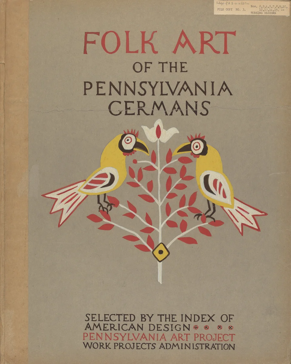 Study for Portfolio Cover: "Folk Art of Rural Pennsylvania" by American 20th Century, index of american design, 1935-1942