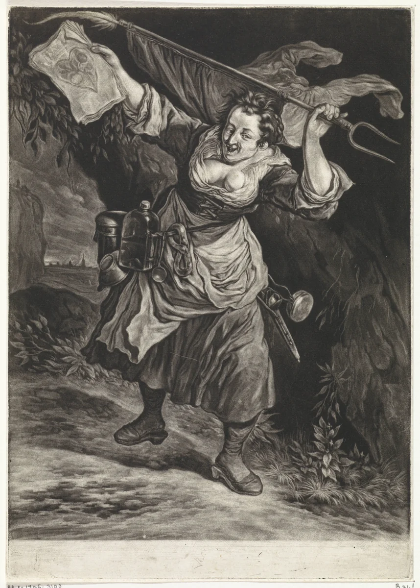 De Orangiste, 1695 by Cornelis Dusart, print, 1695-1704