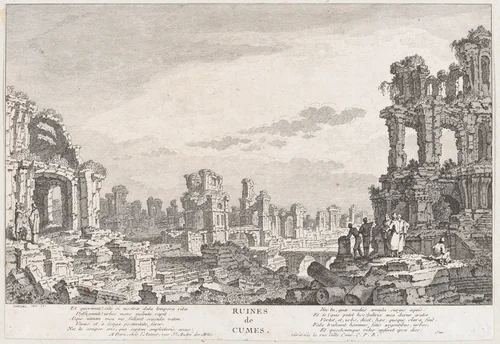 Ruines de Cumes by Quentin Pierre Chedel, print, 1720-1762
