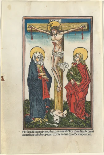 Christ on the Cross with the Virgin and Saint John by Erhard Ratdolt, print, 1491