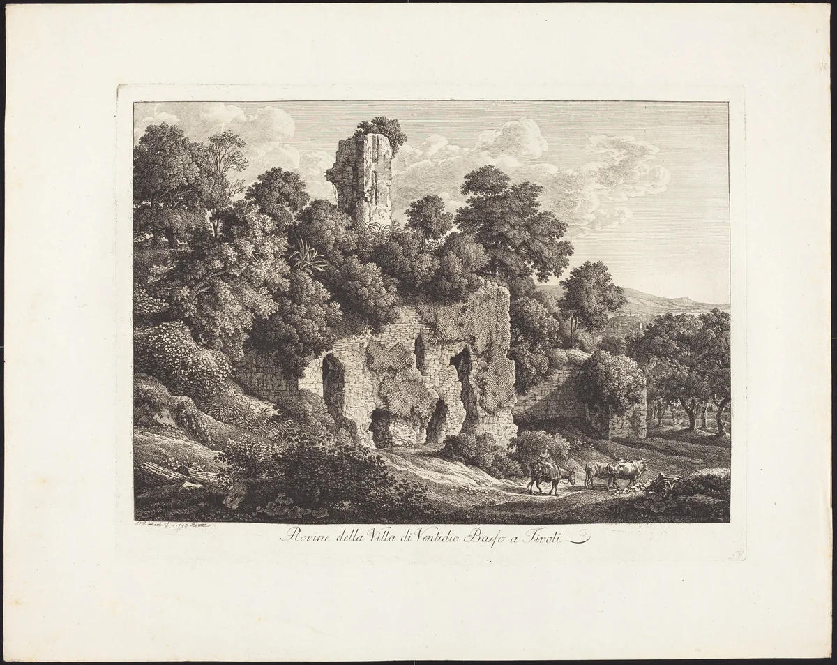 Rovine della villa di Ventidio Basso a Tivoli by Johann Christian Reinhart, portfolio, 1761-1847