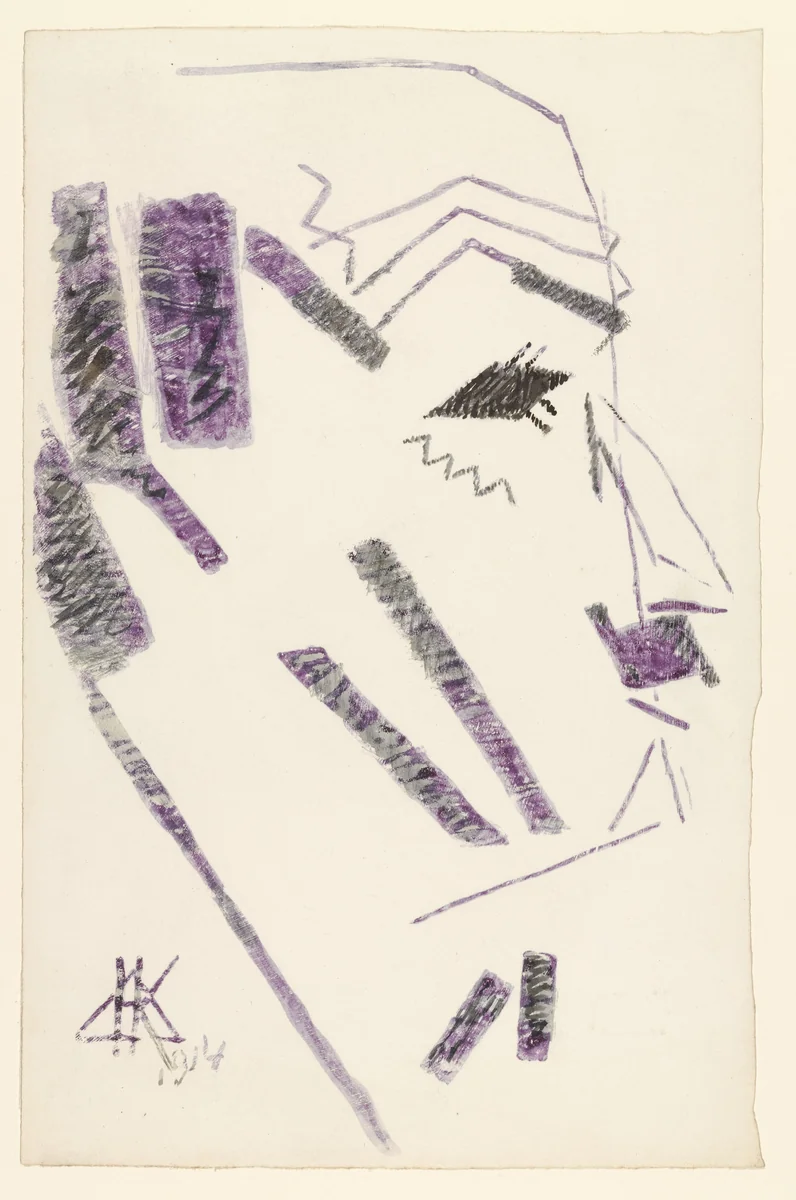 Portrait of Marinetti by Nikolai Kul'bin, print, 1914