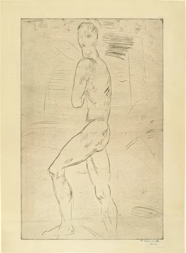 Striding Man (Large) (Schreitender Mann, groß) by Wilhelm Lehmbruck, print, 1914