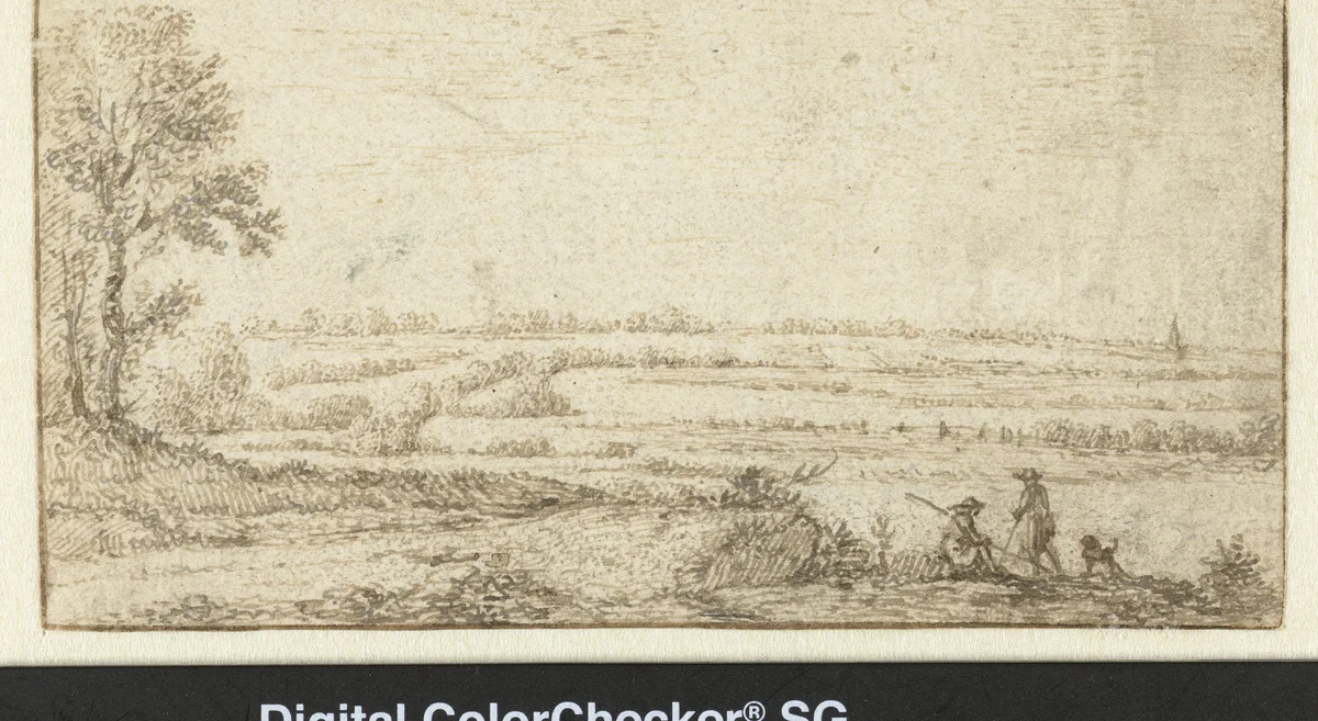 Vlak landschap by Jan van Goyen, drawing, 1606-1656