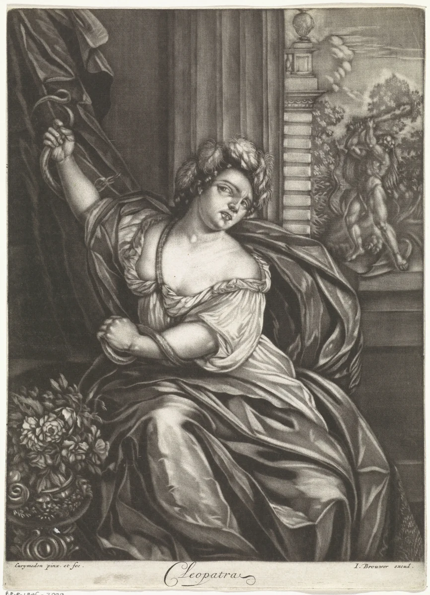 Cleopatra by Jan Brouwer, print, 1652-1688