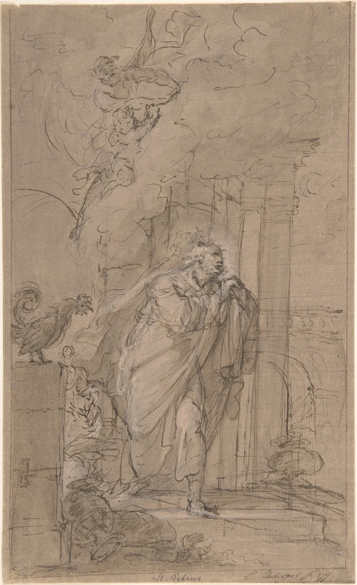 Saint Peter by Lukas Stipperger, drawing, 1799