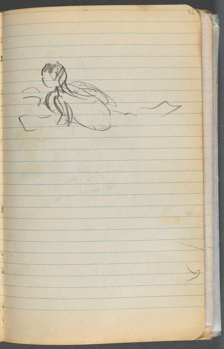 Sketchbook, page 072: Swimming Figure by Maurice Prendergast, book, 1905-1910