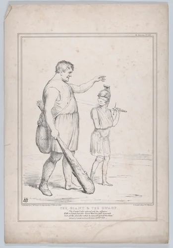 The Giant & the Dwarf by John Doyle, print, 1838