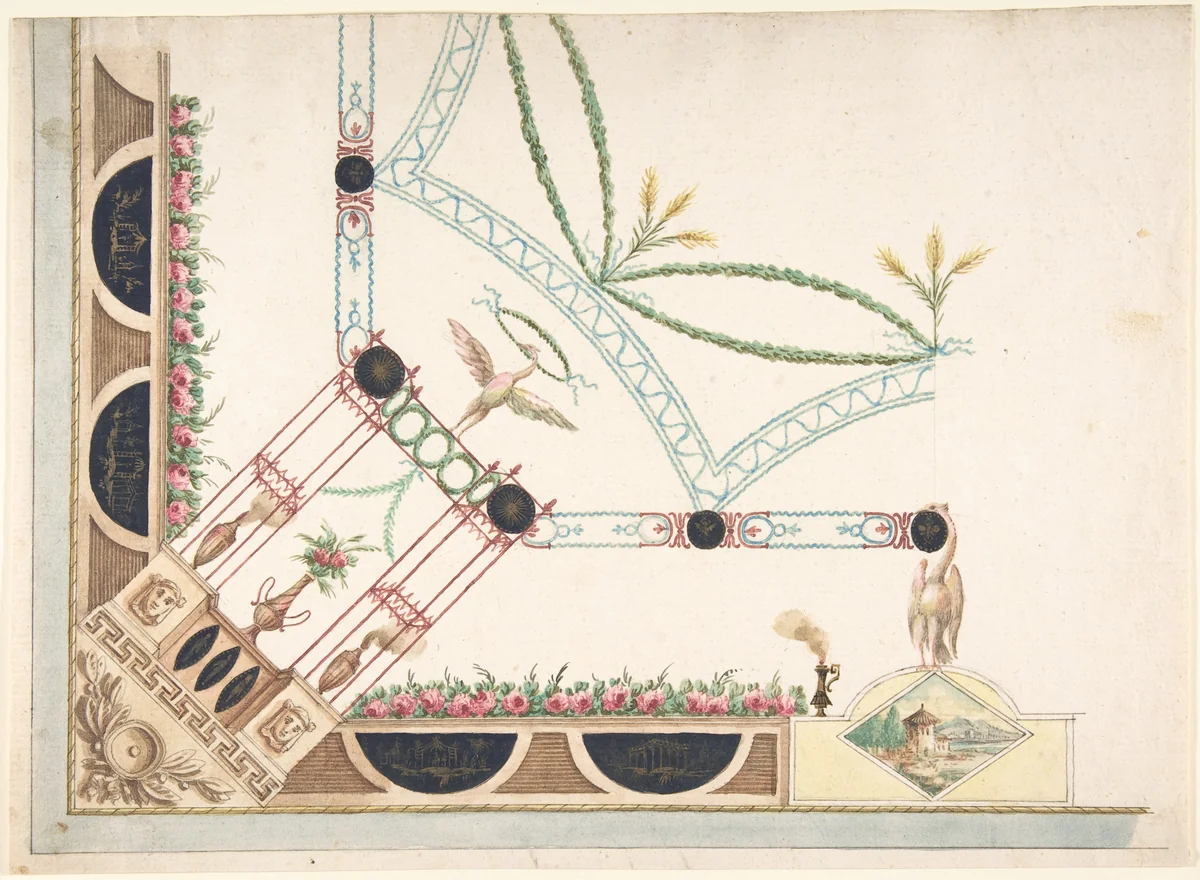 Design for a Ceiling by anonymous, drawing, 1700-1800