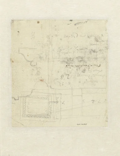 Schets van een plattegrond by Jurriaan Andriessen, drawing, 1752-1819
