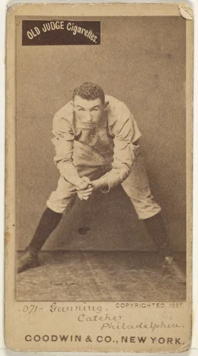 Thomas Francis Gunning, Catcher, Philadelphia, from the Old Judge series (N172) for Old Judge Cigarettes by Goodwin & Company, photograph, 1887