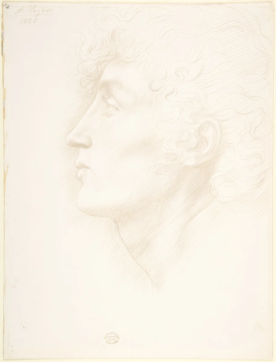 Head of an Irish Girl by Alphonse Legros, drawing, 1888