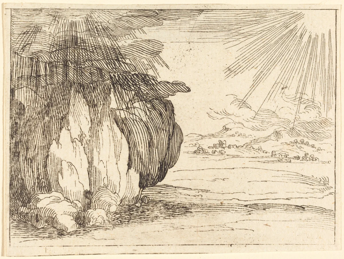 Sun and Rain by Jacques Callot, print, 1592-1635