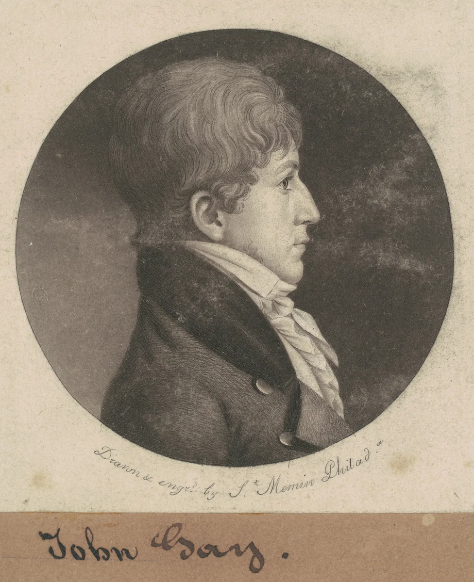 John Gay by Charles B. J. Févret de Saint-Mémin, print, 1802