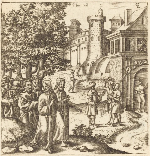 Christ Teaching the Multitude by Léonard Gaultier, print, 1576-1580