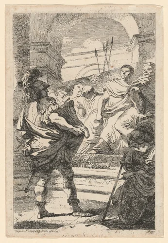 Mucius Scaevola by Jean Honoré Fragonard
Giovanni Battista Tiepolo, print, 1763-1764