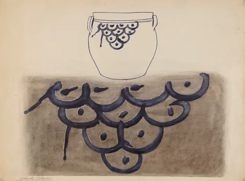 Crock by Yolande Delasser, index of american design, 1937