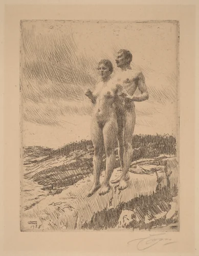 The Two by Anders Zorn, print, 1860-1920