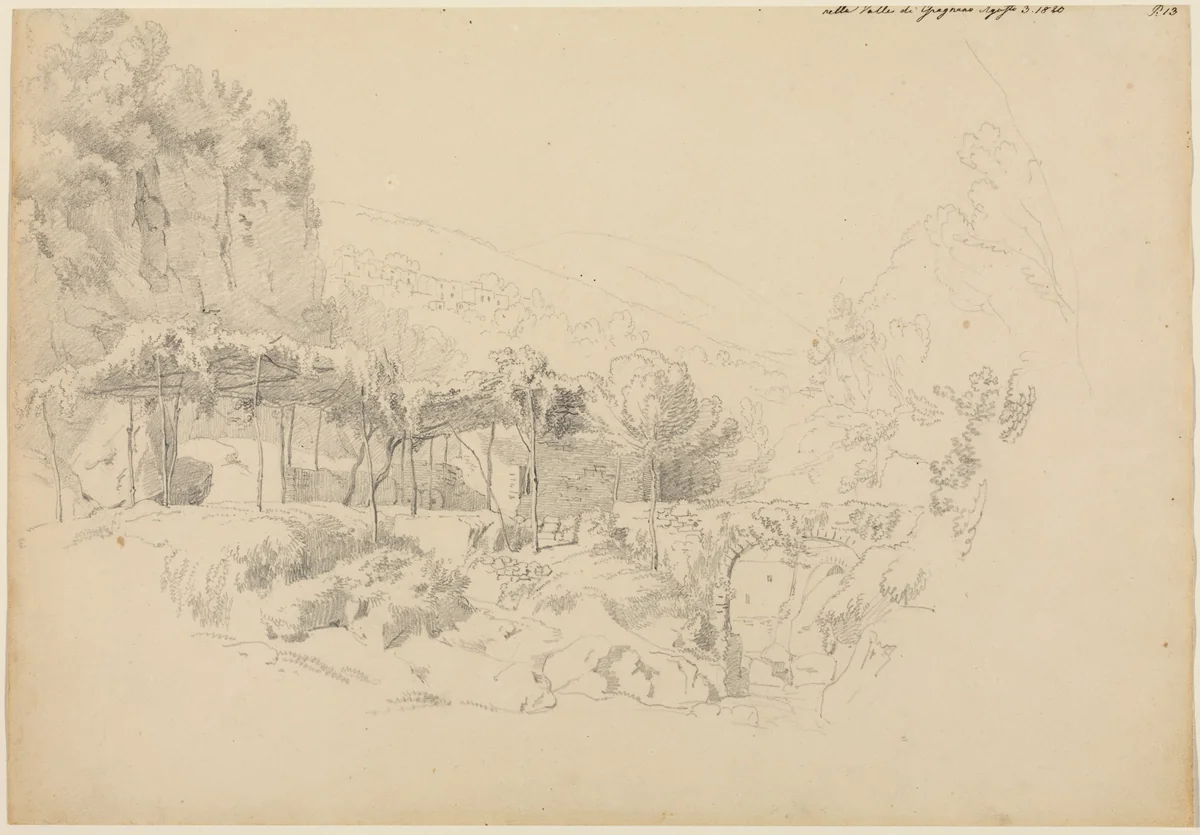 A Shady Arbor in the Valley of Gragnano by Johann Adam Klein, drawing, 1820