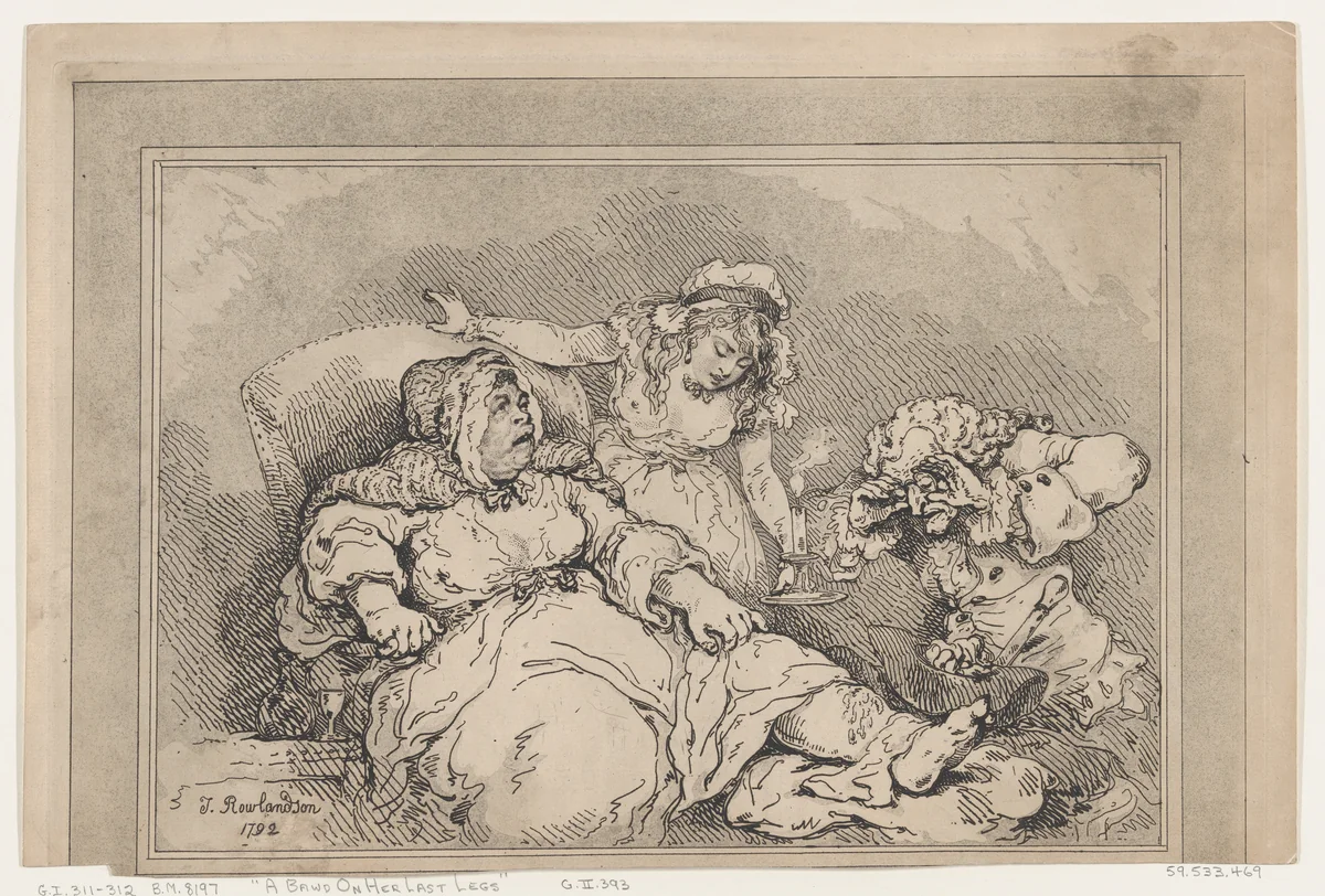 A Bawd on her Last Legs by Thomas Rowlandson, print, 1792