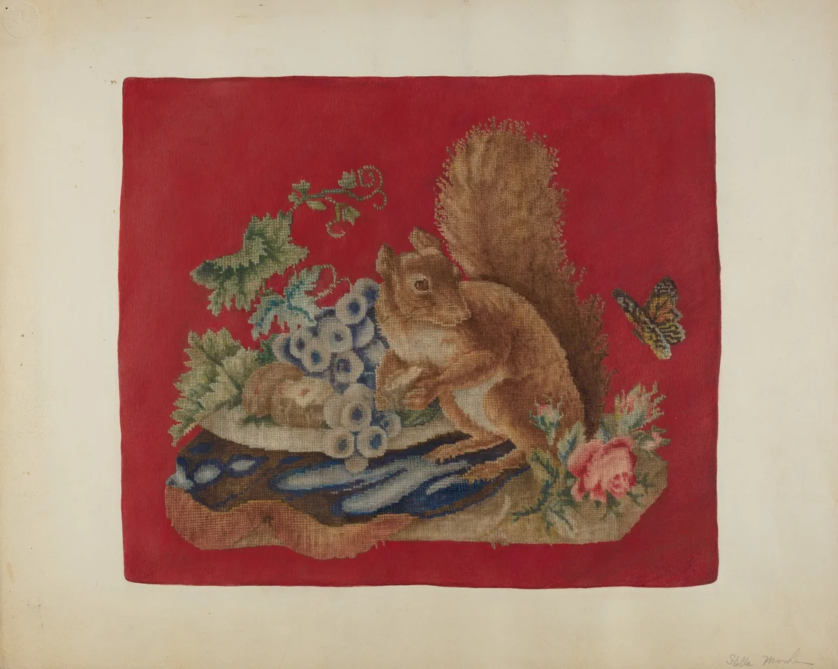 Chair Seat Cover by Stella Mosher, index of american design, 1942