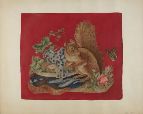 Chair Seat Cover by Stella Mosher, index of american design, 1942