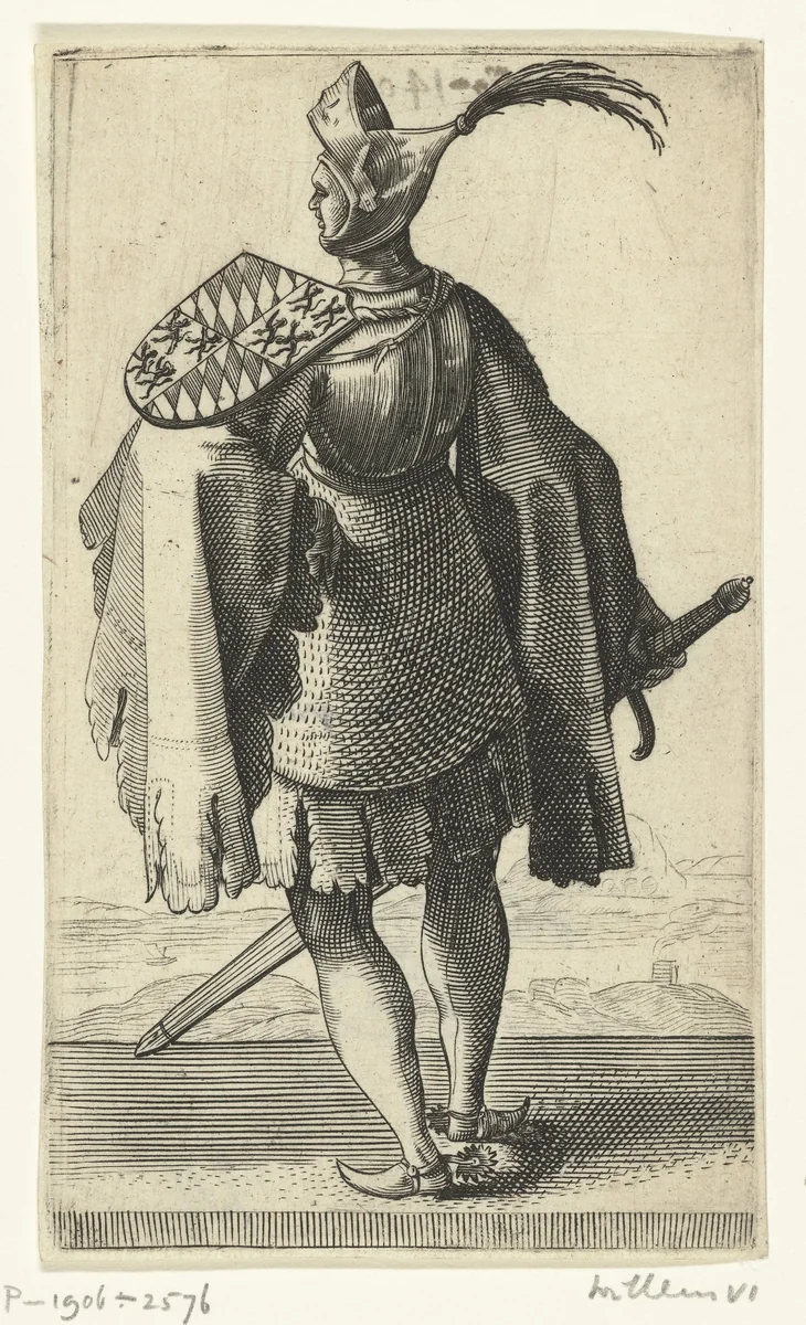 Portret van Willem VI van Beieren, graaf van Holland en Zeeland by Adriaen Matham, print, 1620