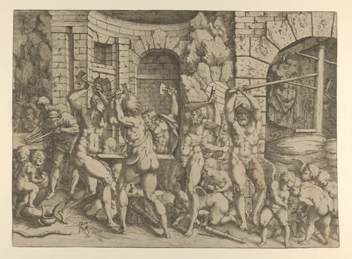 Vulcan's Forge by Master of the Story of Cadmus, print, 1537-1550