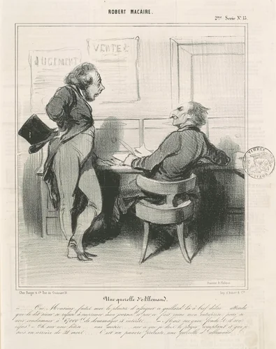 Une querelle d'allemand by Honoré Daumier, print, 1841