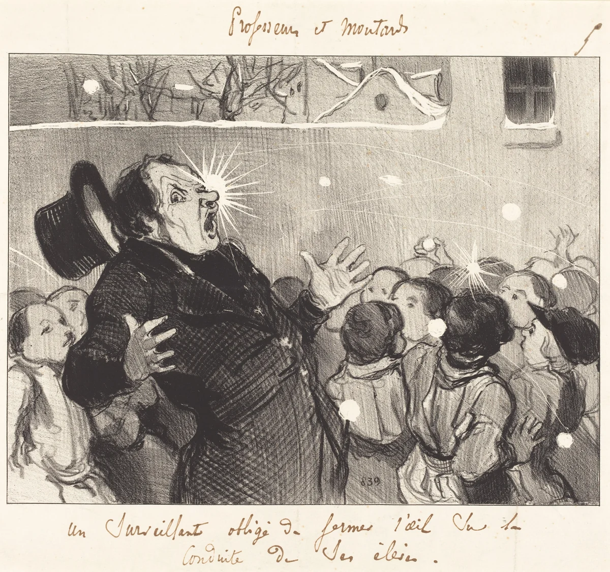 Un Surveillant obligé de fermer l'oeil... by Honoré Daumier, print, 1845