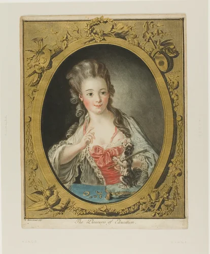 The Pleasures of Education by Louis Marin Bonnet, print, 1777