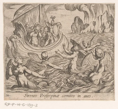 De sirenen by Antonio Tempesta, print, 1606-1638