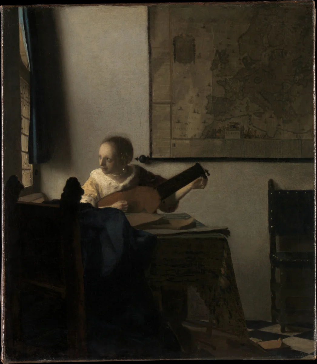 Young Woman with a Lute by Johannes Vermeer, painting, 1662-1663