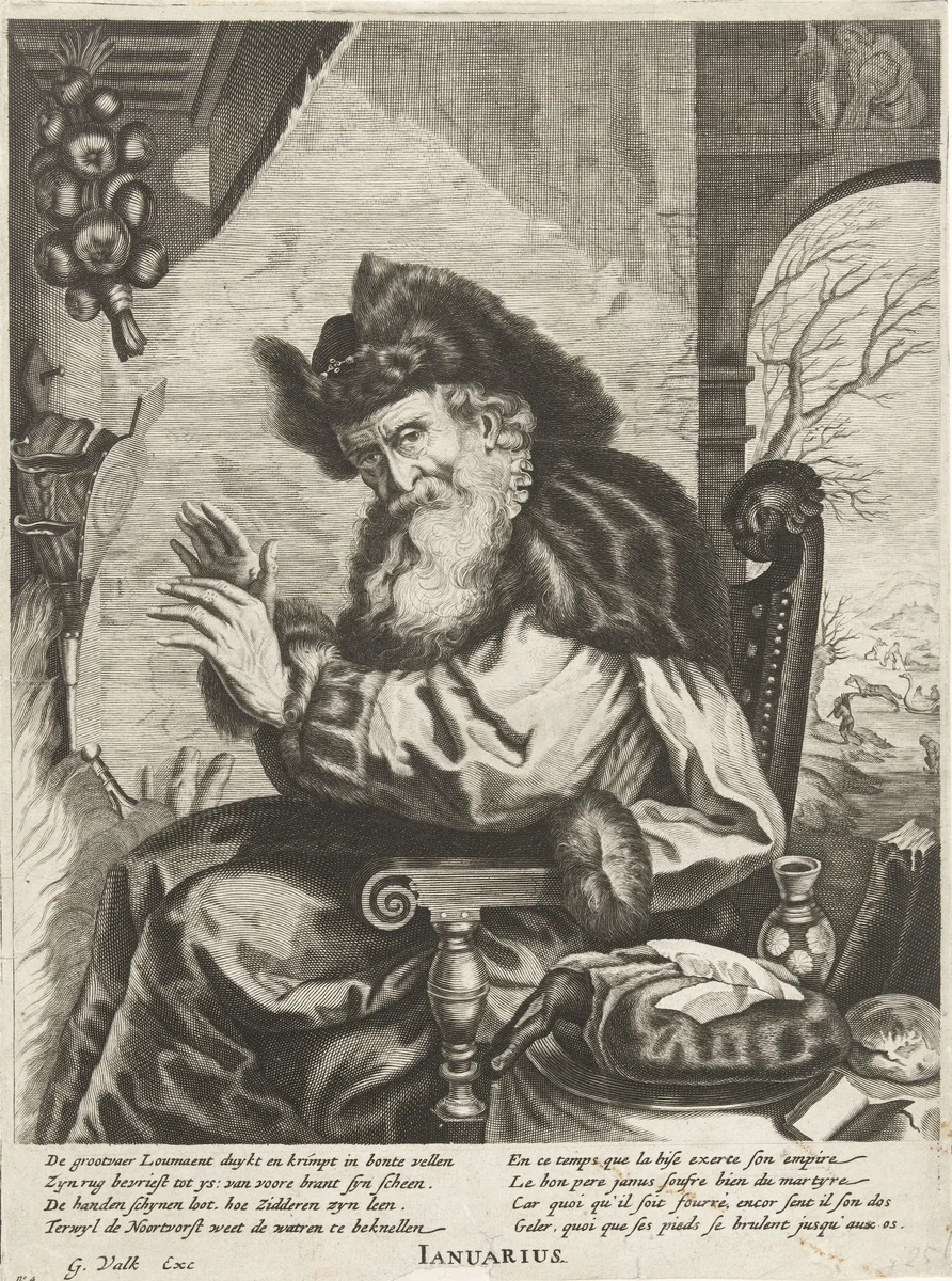 Januari by anonymous, print, 1661-1726