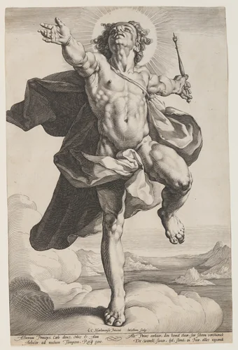 Apollo in the Clouds by Jacob Matham, print, 1600