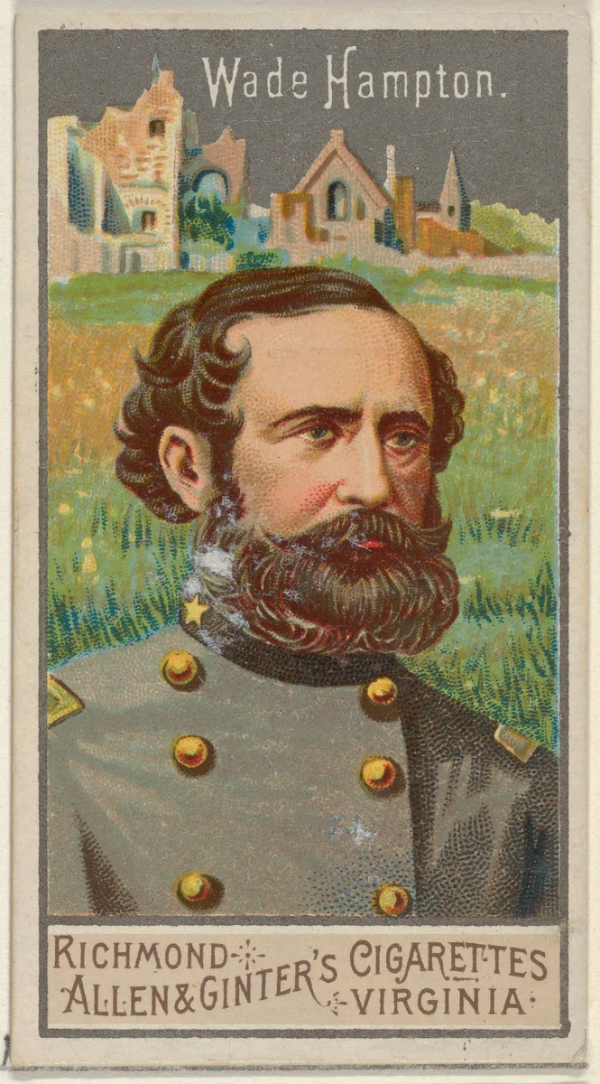 Wade Hampton, from the Great Generals series (N15) for Allen & Ginter Cigarettes Brands by Allen & Ginter, print, 1888