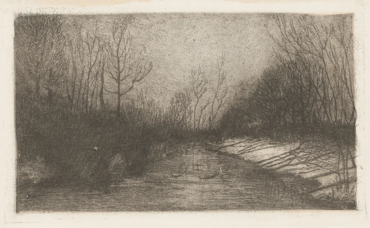 Winter Evening by Vittore Grubicy, print, 1893-1894