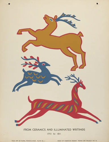 Plate 3: From Portfolio "Folk Art of Rural Pennsylvania" by American 20th Century, index of american design, 1939