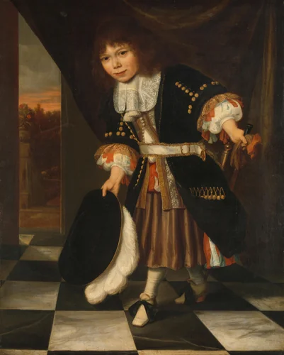 Portrait of a Boy, called The Young Son of Admiral van Nes (The Admiral's Son) by François Verwilt, painting, 1669