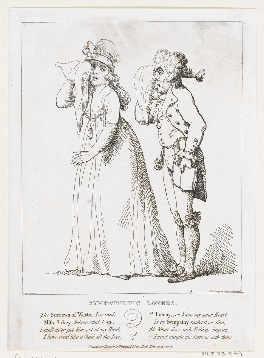 Sympathetic Lovers by Thomas Rowlandson, print, 1797