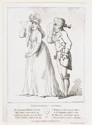 Sympathetic Lovers by Thomas Rowlandson, print, 1797