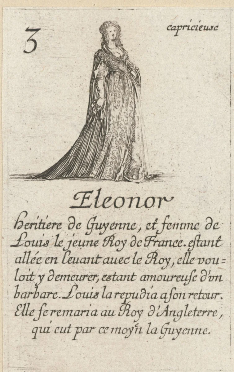 Eleonora van Aquitanië by Stefano della Bella, print, 1620-1664