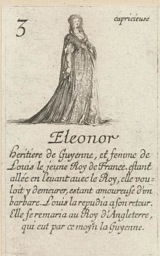 Eleonora van Aquitanië by Stefano della Bella, print, 1620-1664